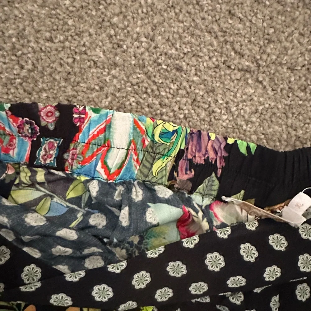 Johnny Was Multicolor Floral Patchwork Pants - Picture 3 of 14